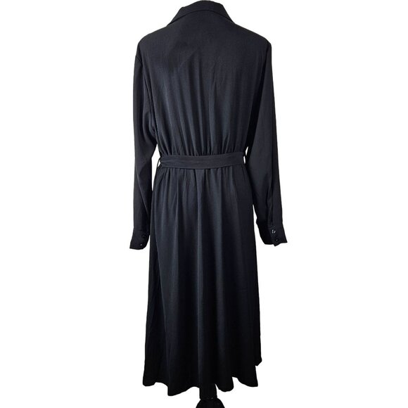 Grace Karin Womens Black Long Sleeve Wrap Midi Dress Size 2XL Church Elegant - Picture 5 of 12